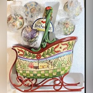 Jim Shore Heartwood Creek Sleigh Bells Ring Christmas Sleigh & Ornaments 4009195
